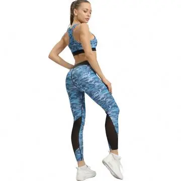 

Sport Suit Print Fitness Suit Leggings Breathable Yoga Set Sexy sporty woman Workout Sportswear Tracksuit For Women gym clothing