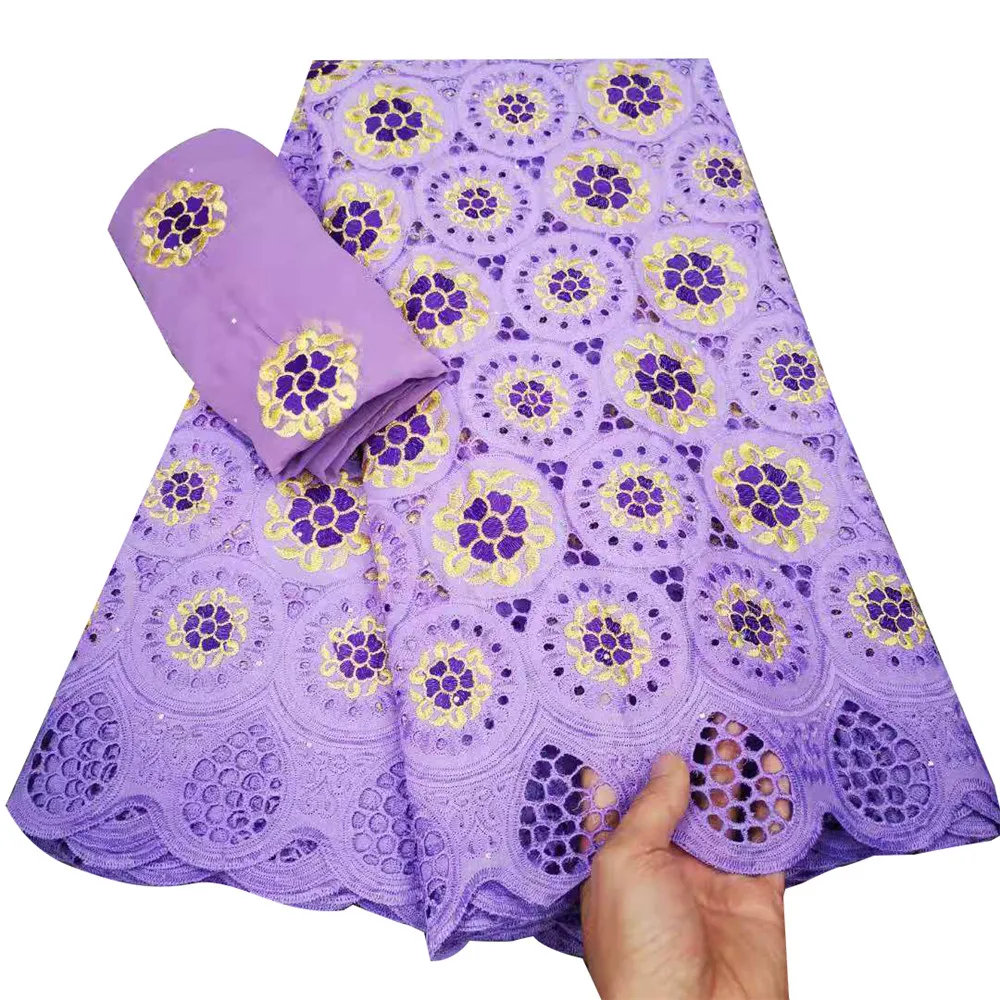

Beautifical New Purple cotton lace voile switzerland lace cotton fabric for dress ML52R143