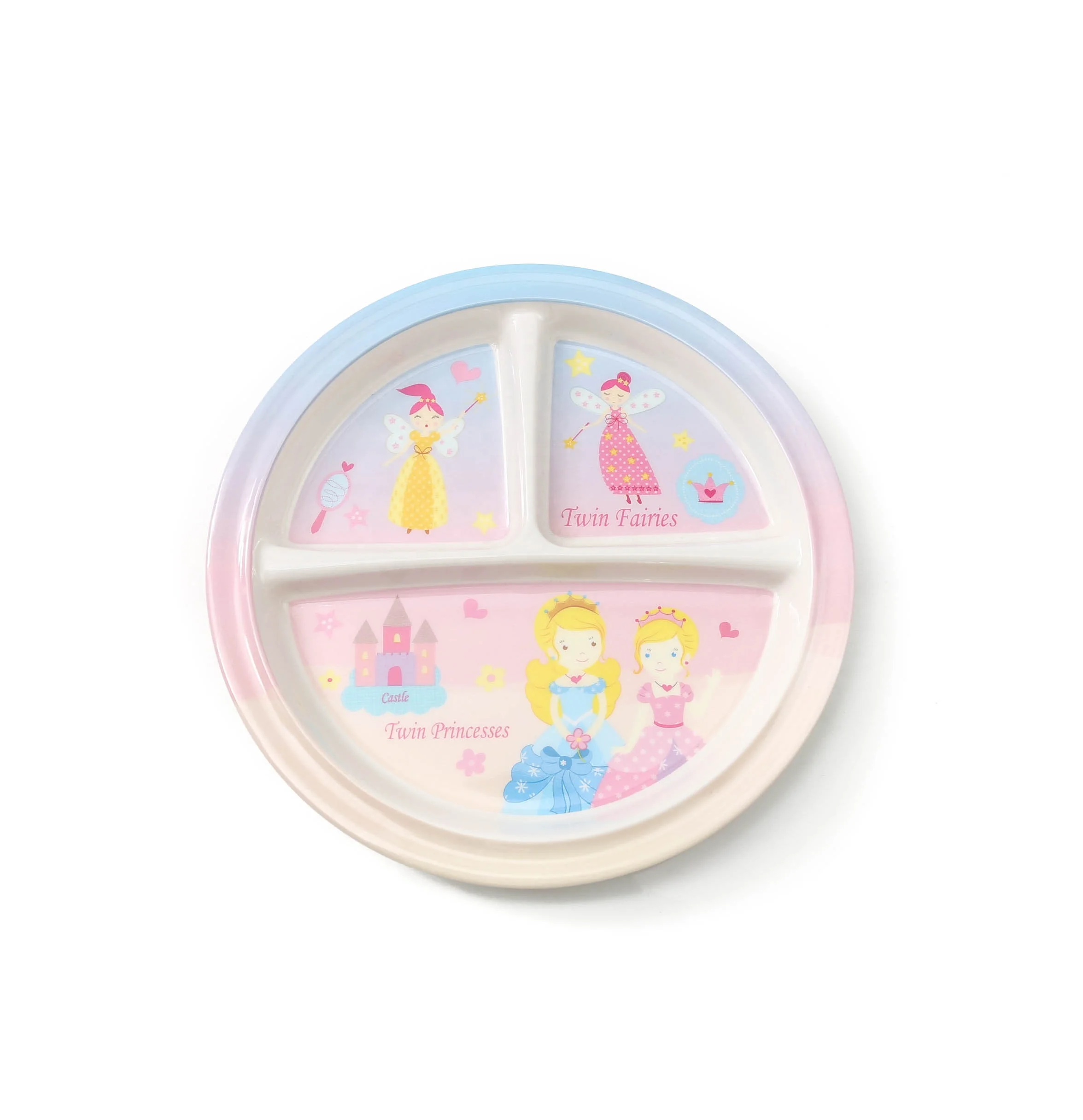 

Wholesale Hot Selling 3 Section Melamine Plastic Reusable Kids Plates