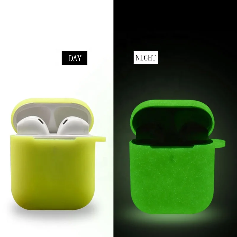 

Original 1:1 Waterproof Shockproof Full protective Silicone Cases Glow Earphone Cases Covers Anti-Lost For Airpods 1 2, Multi colors