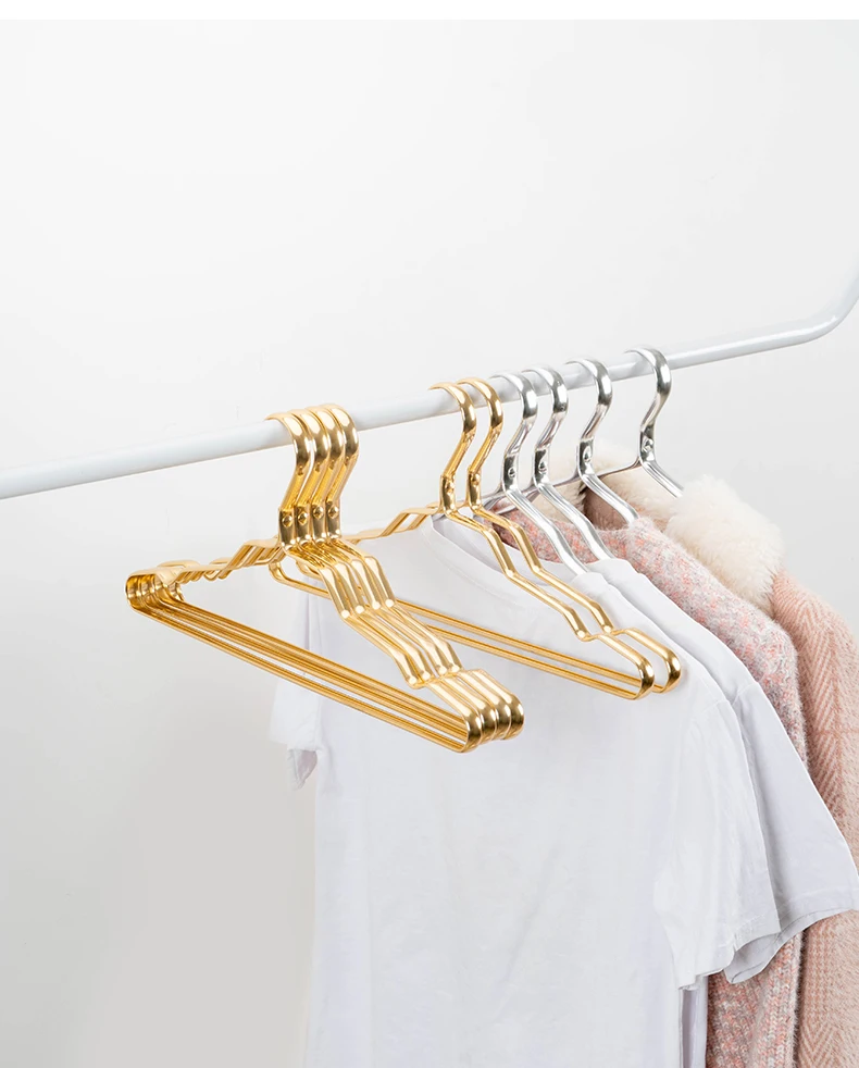 

Wholesale display clothes hanger garment metal hooks aluminium alloy hanger for clothes fashion, 3 colors