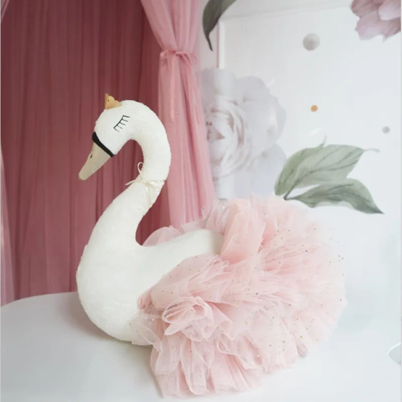 

Nordic Style Cute Swan Head Animal Doll Stuffed Toy, Pink, white