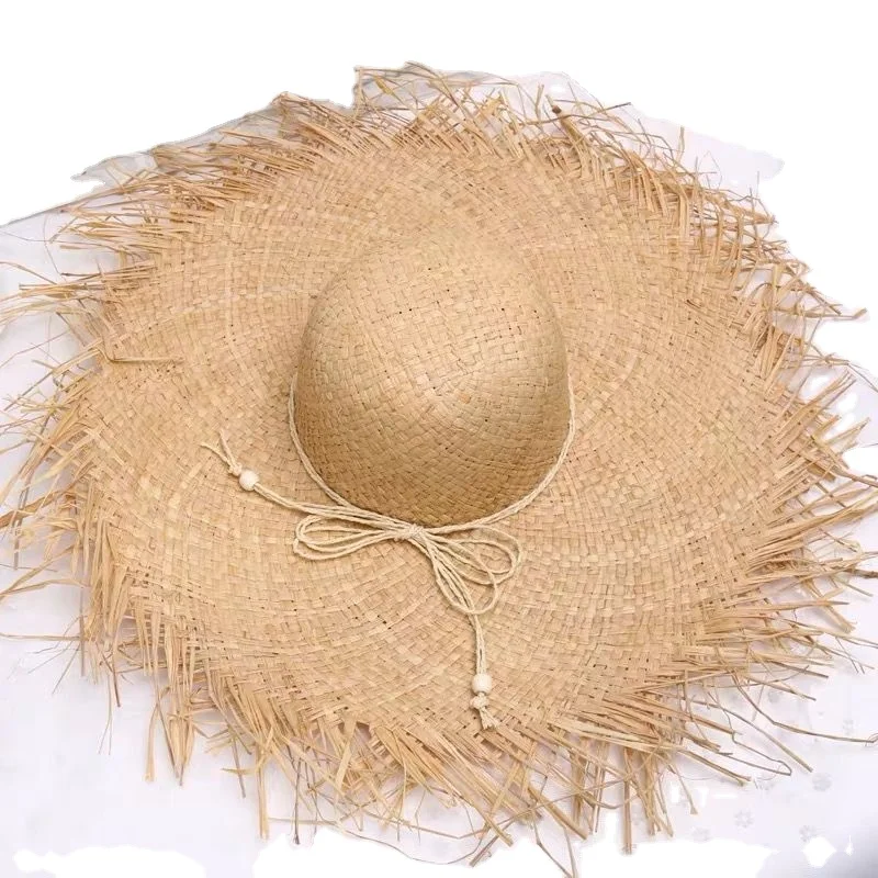 

Factory wholesale custom lady straw hat manufacturer straw hat summer beach sun, Black