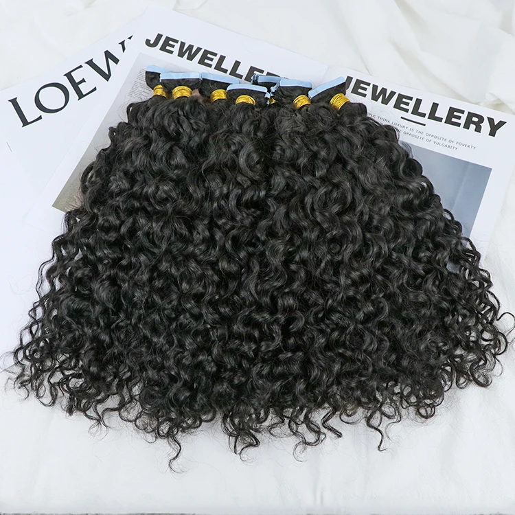 

deep curly raw unprocessed virgin tape in hair extensions
