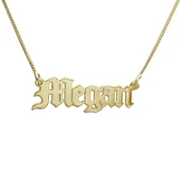 

Women fashion jewelry 18k Gold Plated Stainless Steel Old English Font name necklace personalised