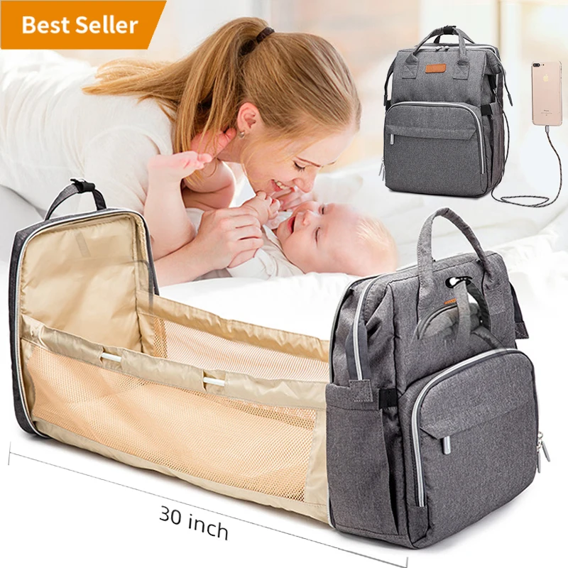 

Waterproof Baby Nappy Changing Bags Multifunction Travel Back Pack Mom Bag with Changing Pad, Picture