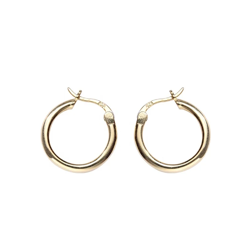 Minimalist design 925 sterling silver 18k gold twist hoop earrings women
