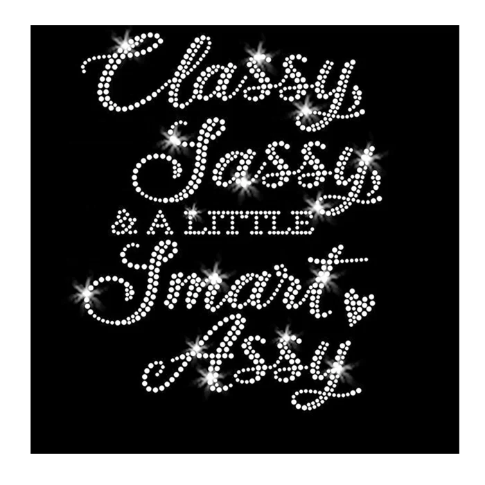 

Customized Letter lassy lassy A little light assy hotfix stones motif, As demands