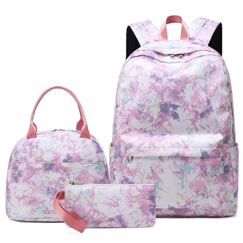 

Wholesale Sublimation Backpack Girl School Bag with Lunch Bag For College Students Backpack Sets For School Children, Yellow