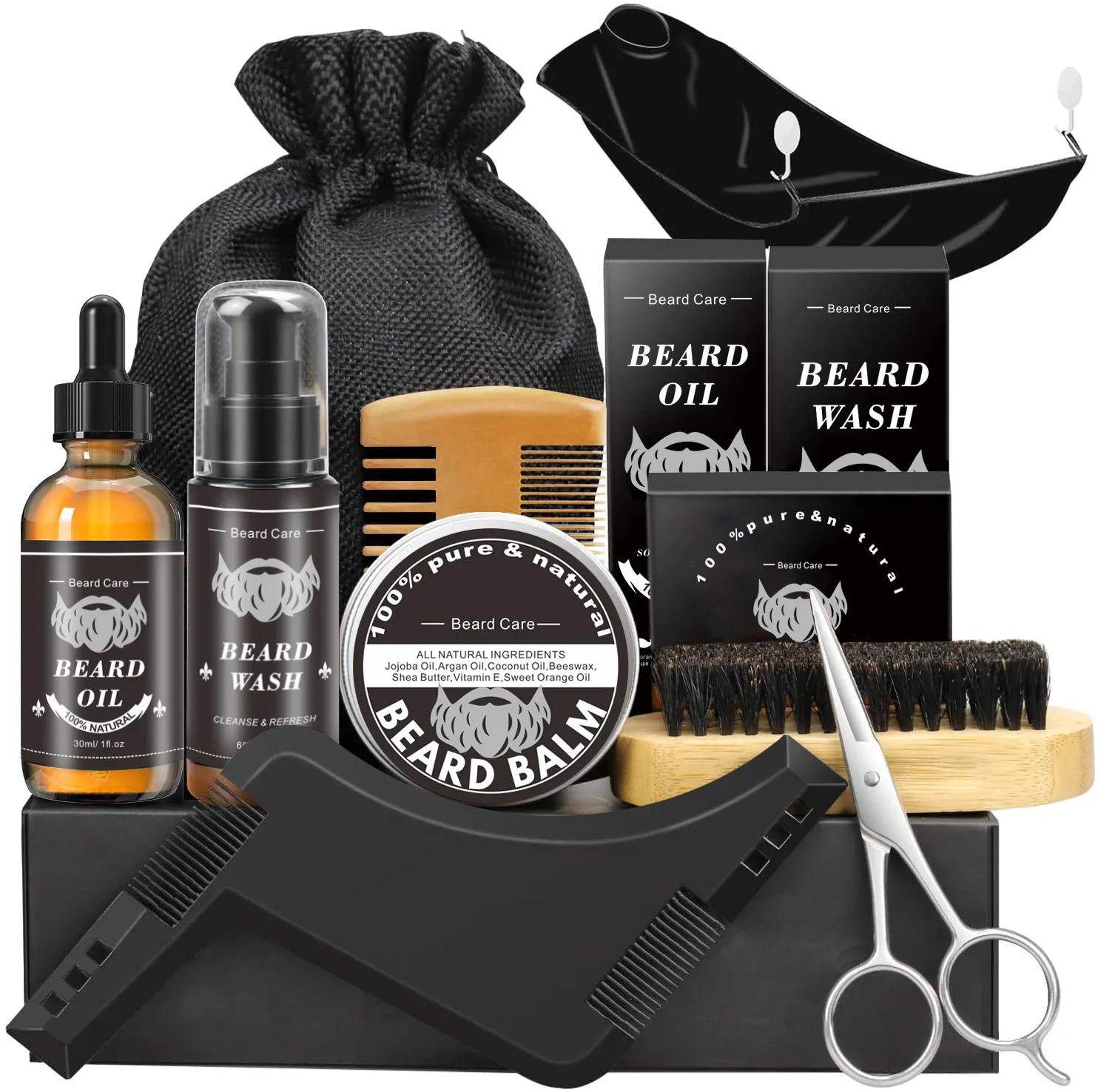 

Wholesale Mzel Natural Organic Vegan Beard Care Beard Growth Kit for Black Men