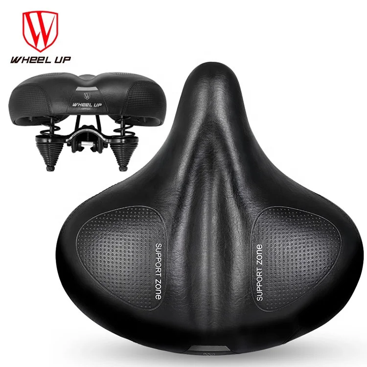 

WHEEL UP Oversized Comfort Bike Seat Most Comfortable Replacement Wide Soft Padded Bicycle Saddle for Cycling Indoor Spin Bikes, Black