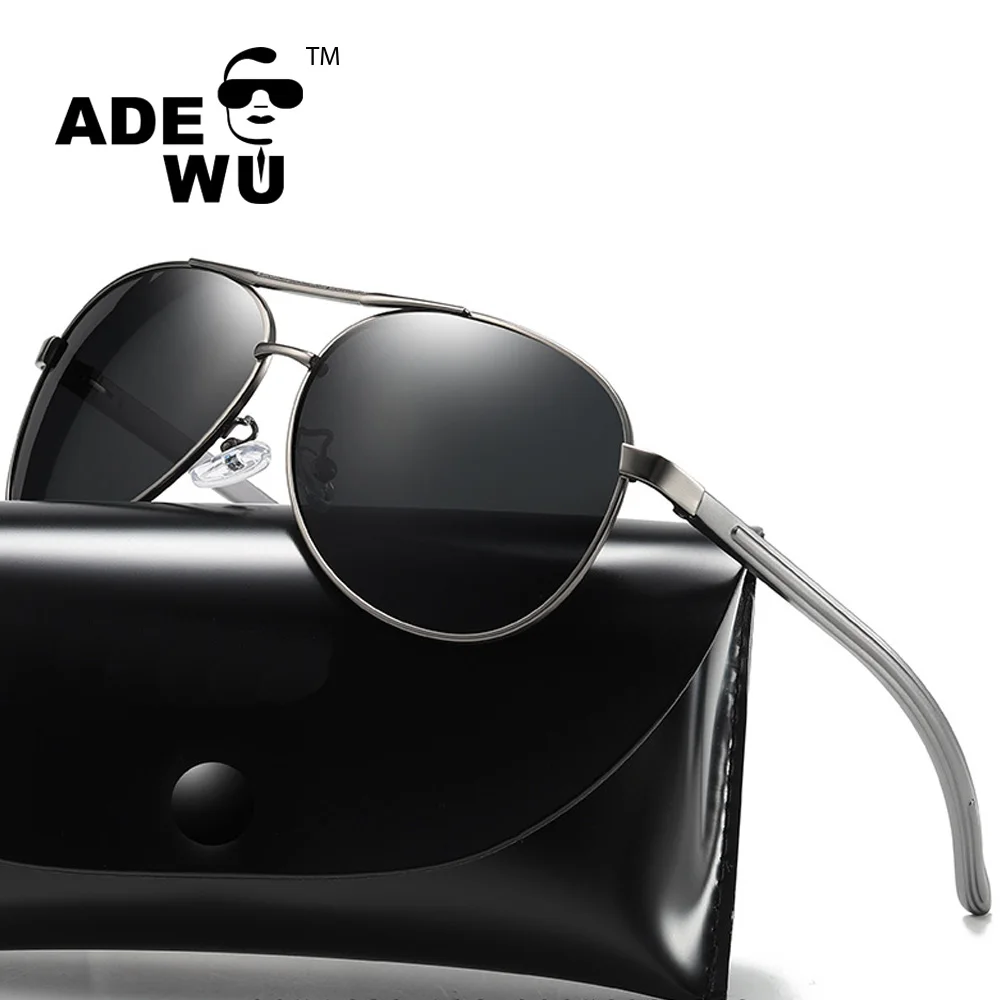 

ADE WU Italy design polarized sunglasses for men custom logo WD201980 aluminum magnesium night glasses wholesale
