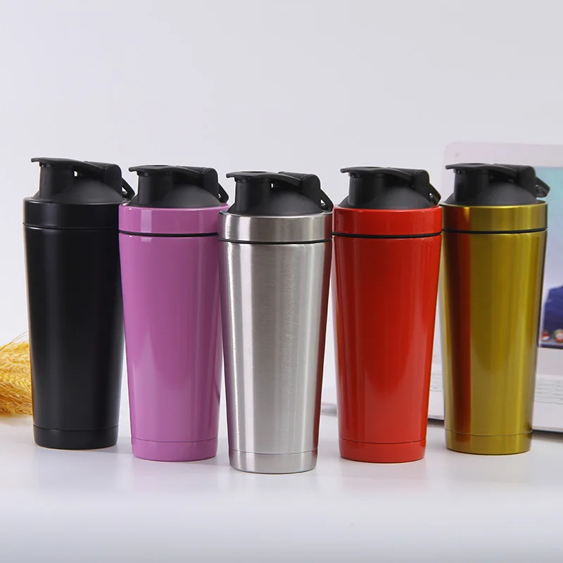 

304 stainless steel vacuum flask protein powder shaker multifunctional fitness sports water cup