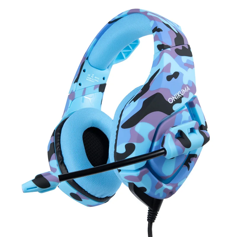 

ONIKUMA K1B Gaming Headset Navy Camouflage Tactical 3.5mm Port Headset for PS5 Free Sample