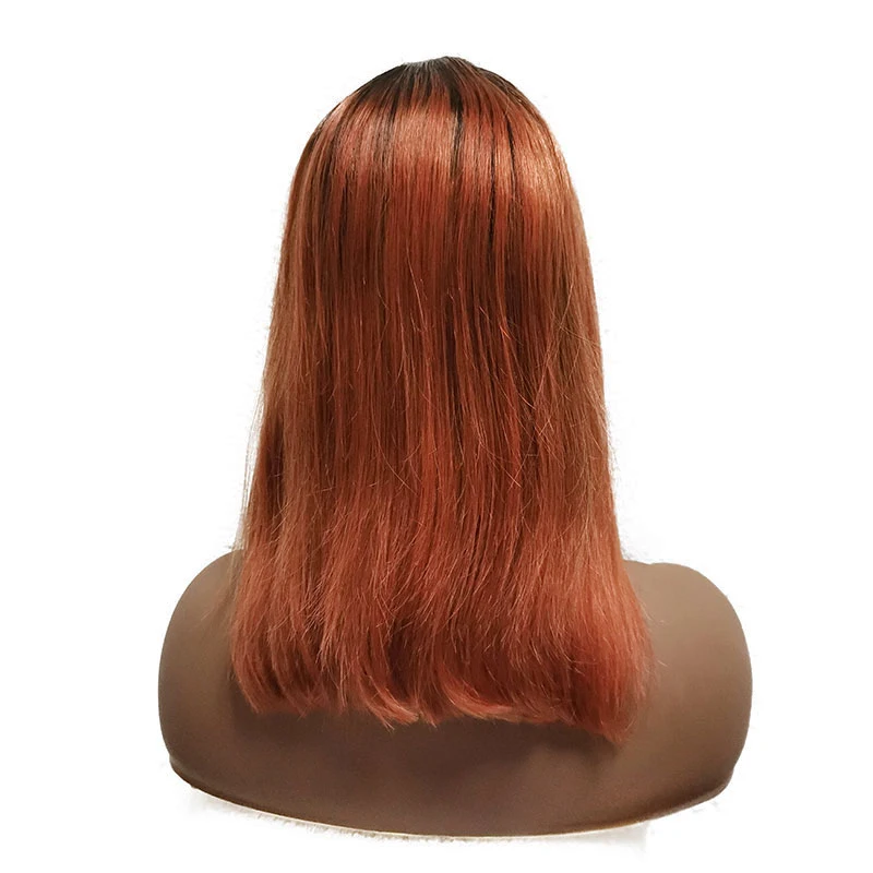 
1B350 Ombre Two Tone Bob Human Hair Lace Frontal Wigs Unprocessed Bob Straight Remy Tape Virgin Hair Extensions 
