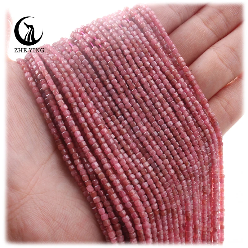 

Zhe Ying 2.5mm Brazil Rhodochrosite square beads faceted wholesale loose natural stone diy square beads for jewelry making