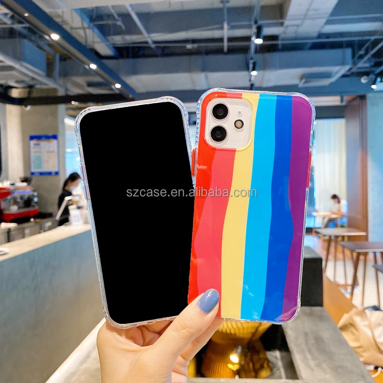 

Luxury Style Colors Rainbow IMD Custom Print Non-Slip TPU Cell Mobile Phone Back Cover Case For Iphone X XS