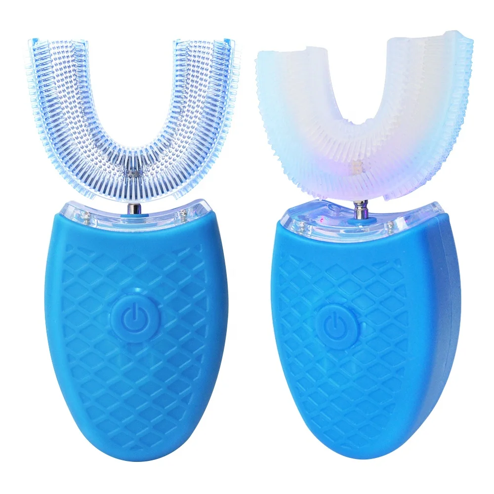 

Waterproof Electric USB Rechargeable Teeth Whitening U Shape Toothbrush, White / blue / black