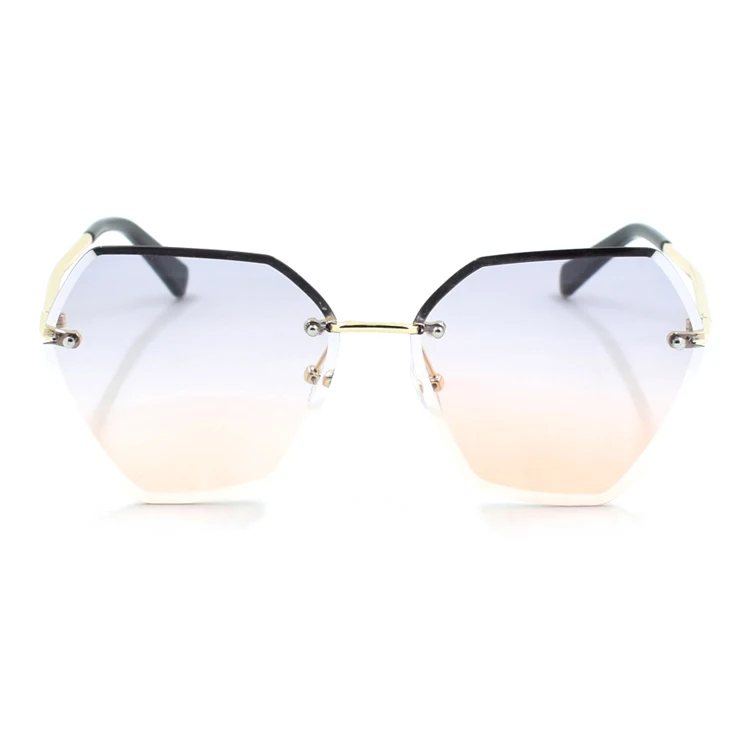 

Rimless frames glasses UV400 Fashion sunglasses newest 2021 diamond shaped sun glasses women, Mix color