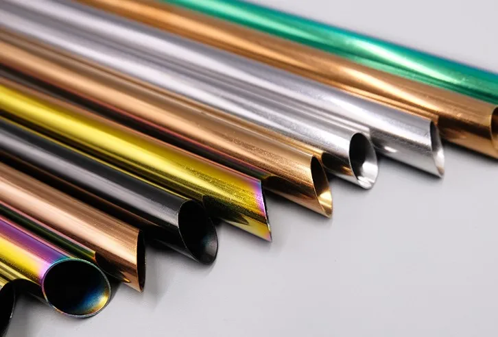 High Quality Colorful 304 Stainless Steel Straws Bubble Tea 12mm Diameter Straws