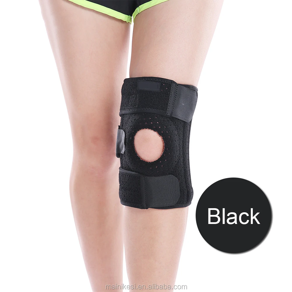 

Sports kneepad female fitness volleyball kneepad outdoor climbing spring pressure kneepad running meniscus protector, Black