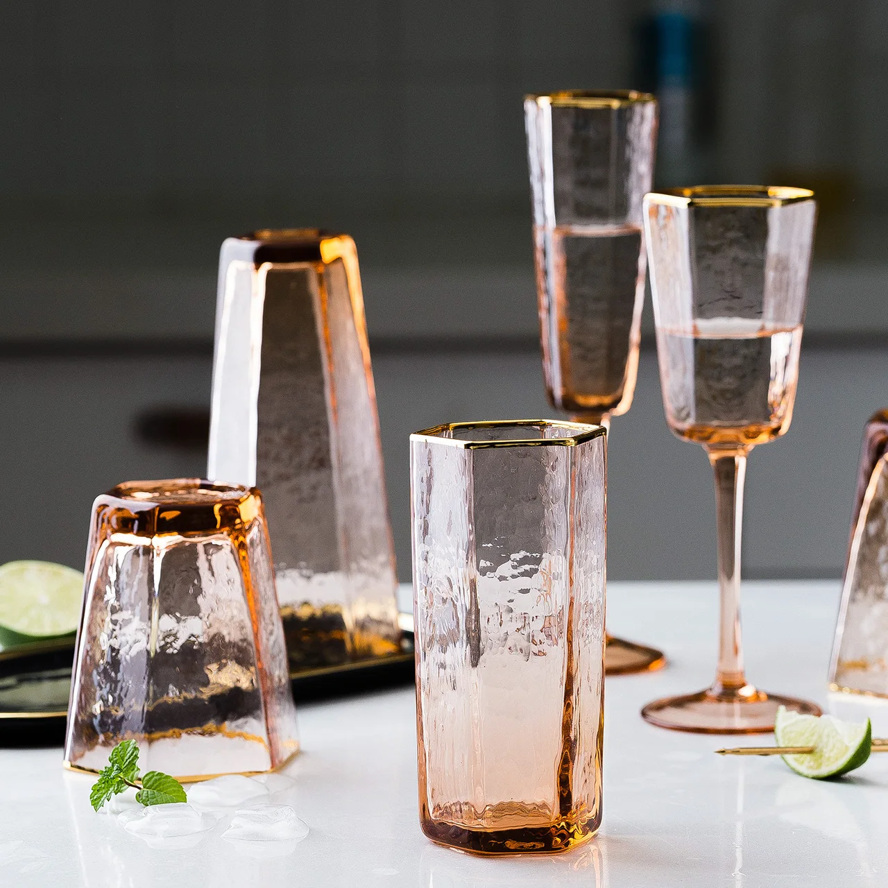 

MONAZONE Transparent Champagne Goblet Home Creative Glass Red Wine Glass