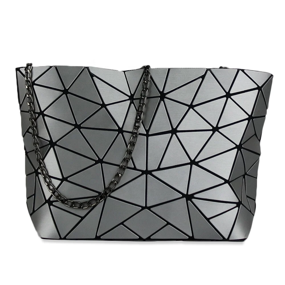 

Deformable Waterproof Solid Color Chain Geometric Crossbody Bags For Women, Gray, silver, black, blue, dark blue, brown, dark purple, light purple