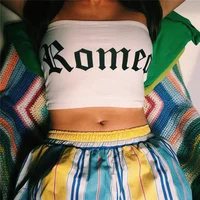 

Women underwear sexy girls tube top letter print Bandeau Crop Top dropshipping