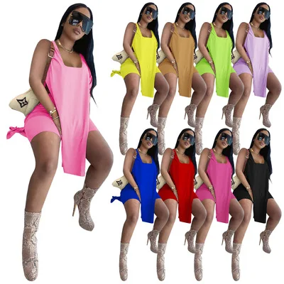 

2021 summer fashion women tracksuit set plain Solid color short sleeve tshirt shorts joggers outfit 2 piece pants set