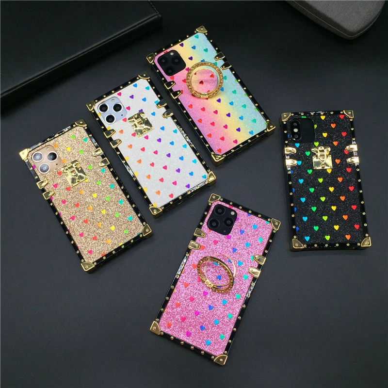 

Luxury Bling Glitter Cover Square Love Heart Case for Huawei Mate 40 PRO Mate 30 P20 P30 Lite P40 Enjoy 20 Honor 30 V30 8X Y6P