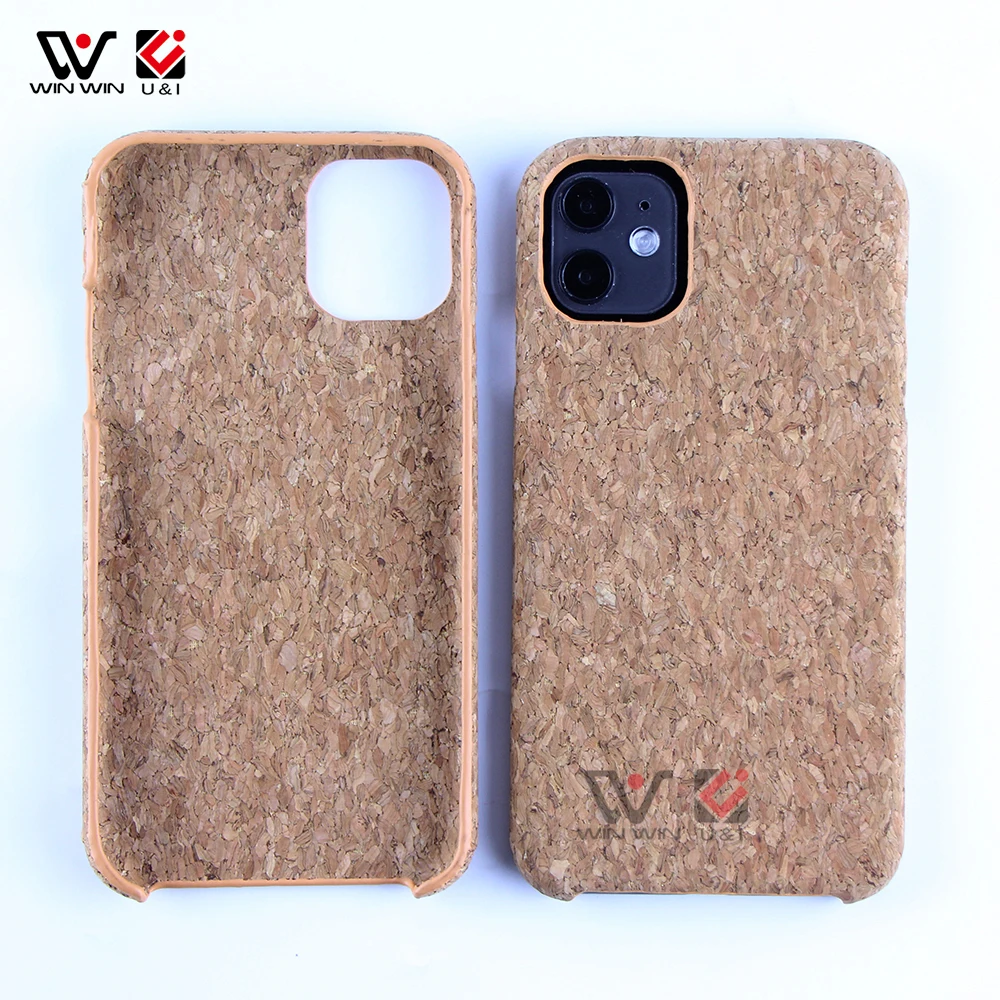 

Shockproof Clear Case with Hard PC Wood Cork Cover Case for iPhone 11 6.1