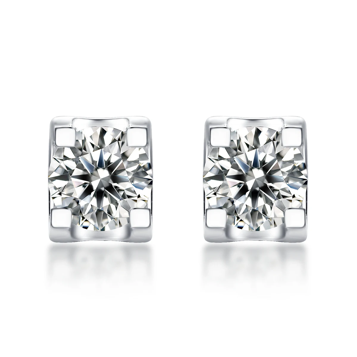 

New Style 1 Carat Silver 925 Sterling Fancy Jewelry Moissanite Stud Earrings For Women Fashion Party Earrings