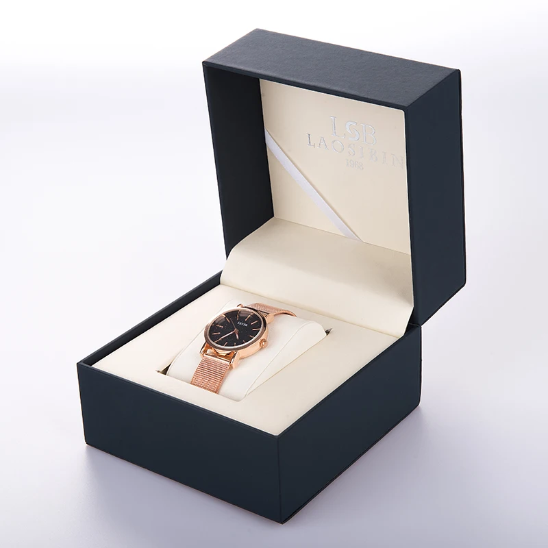 

Custom Logo Watch Box Luxury Simple Design black Box Women Men Gift Packet Watch Box, Any