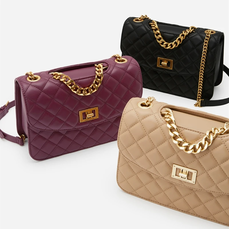 

handbags 2020 autumn new ladies rhombic chain portable shoulder bag simple fashion messenger