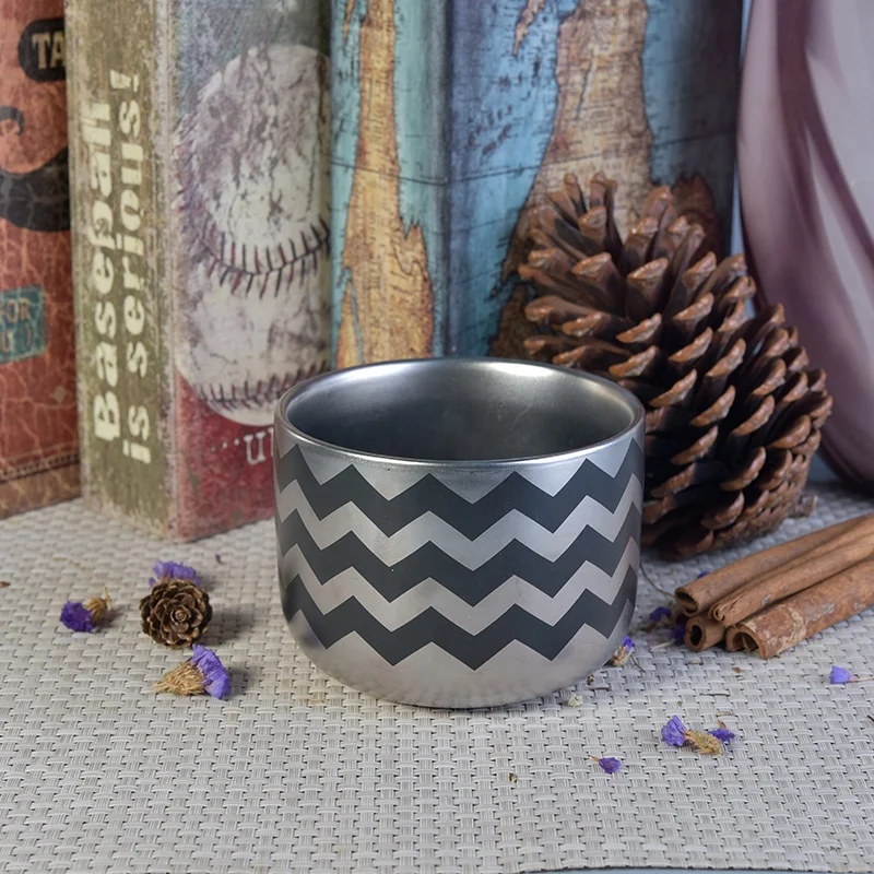 520ml Empty plating finish ceramic candle containers votive scented candle vessels home decoration use