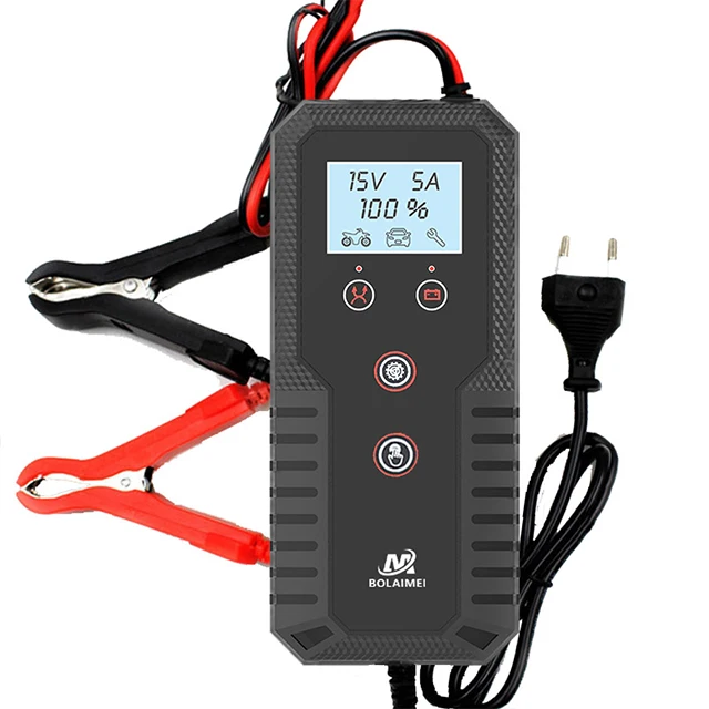 

2021 New AGM GEL Portable 6V 12V Car Battery Charger Intelligent Pulse Repair Battery Charger