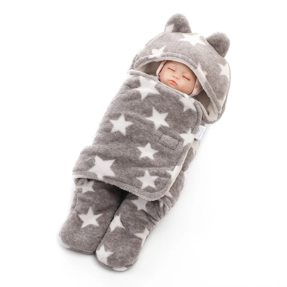 

Autumn and winter cartoon thick printed coral velvet sleeping bag
