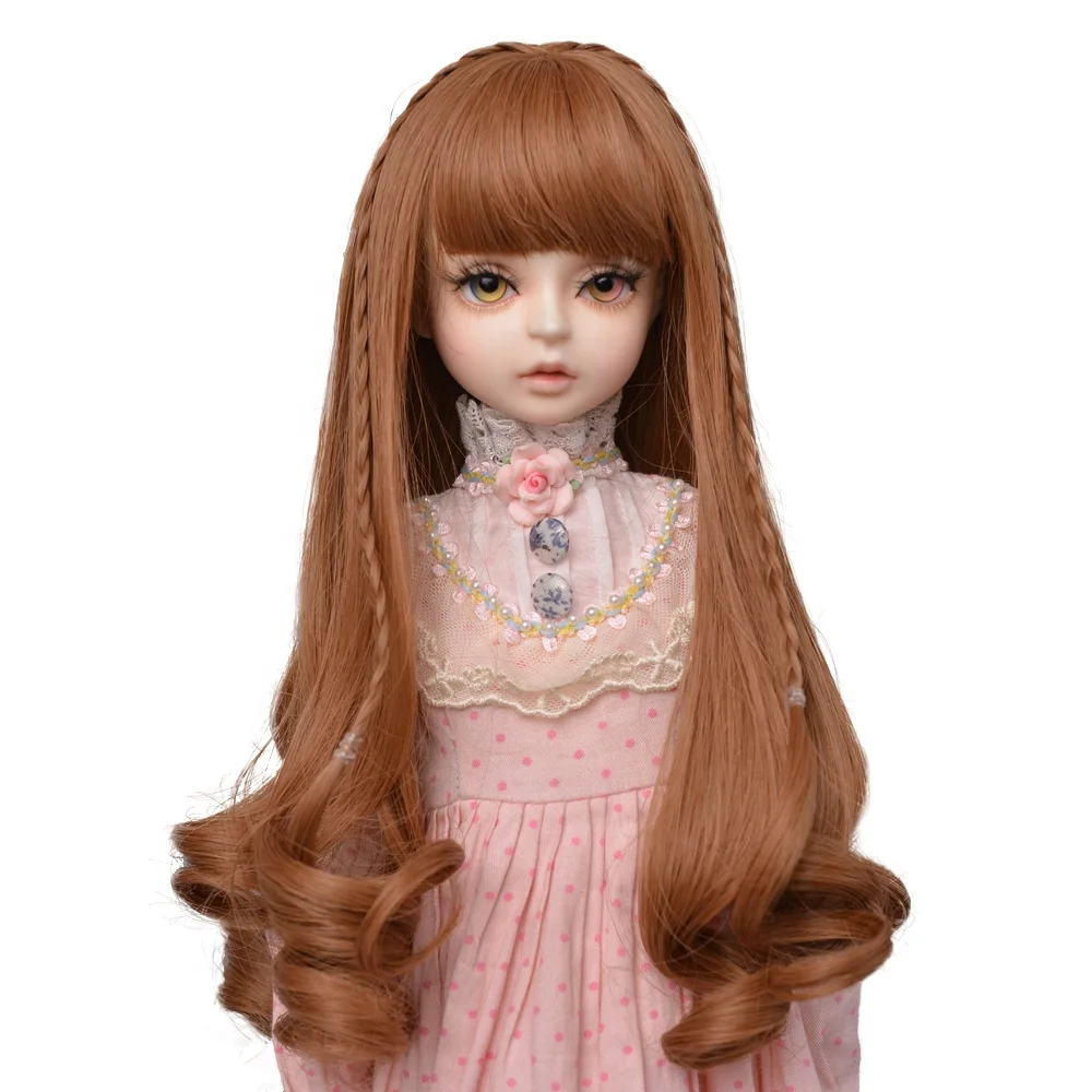 

Wholesales BJD Dolls Use Colorful Gradient Blue Long Curly Hair Wigs