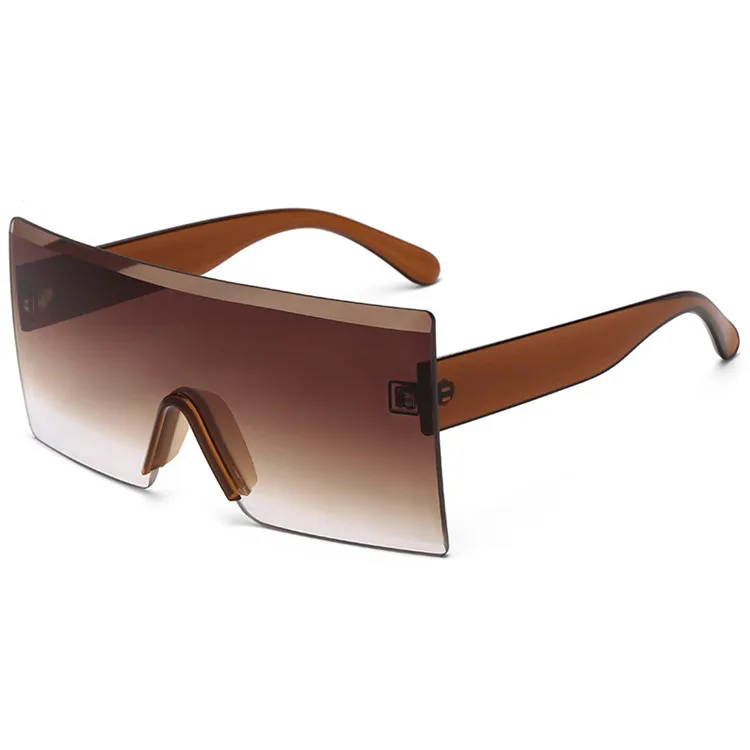 

Wholesale Flat Top sun glasses 2021 one piece lens men women uv400 ocean oversized shades sunglasses, Mix color or custom colors