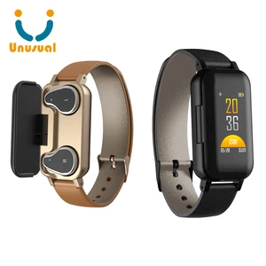Smart T89 Fitness Bracelet Dual Headphones Heart Rate Monitor