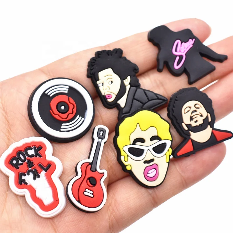 

Singers wappers Shoes Charms Soft PVC Decoration Accessories Croc Shoe Charms, As picture