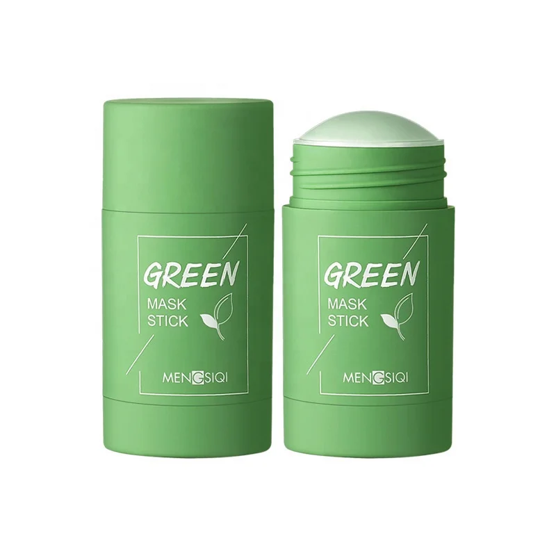 

2021z MENGSIQI Green Tea Stick Mask Purifying Clay Oil Control Moisturizing Anti-acne Solid Cleansing Mask Blackhead Face Care
