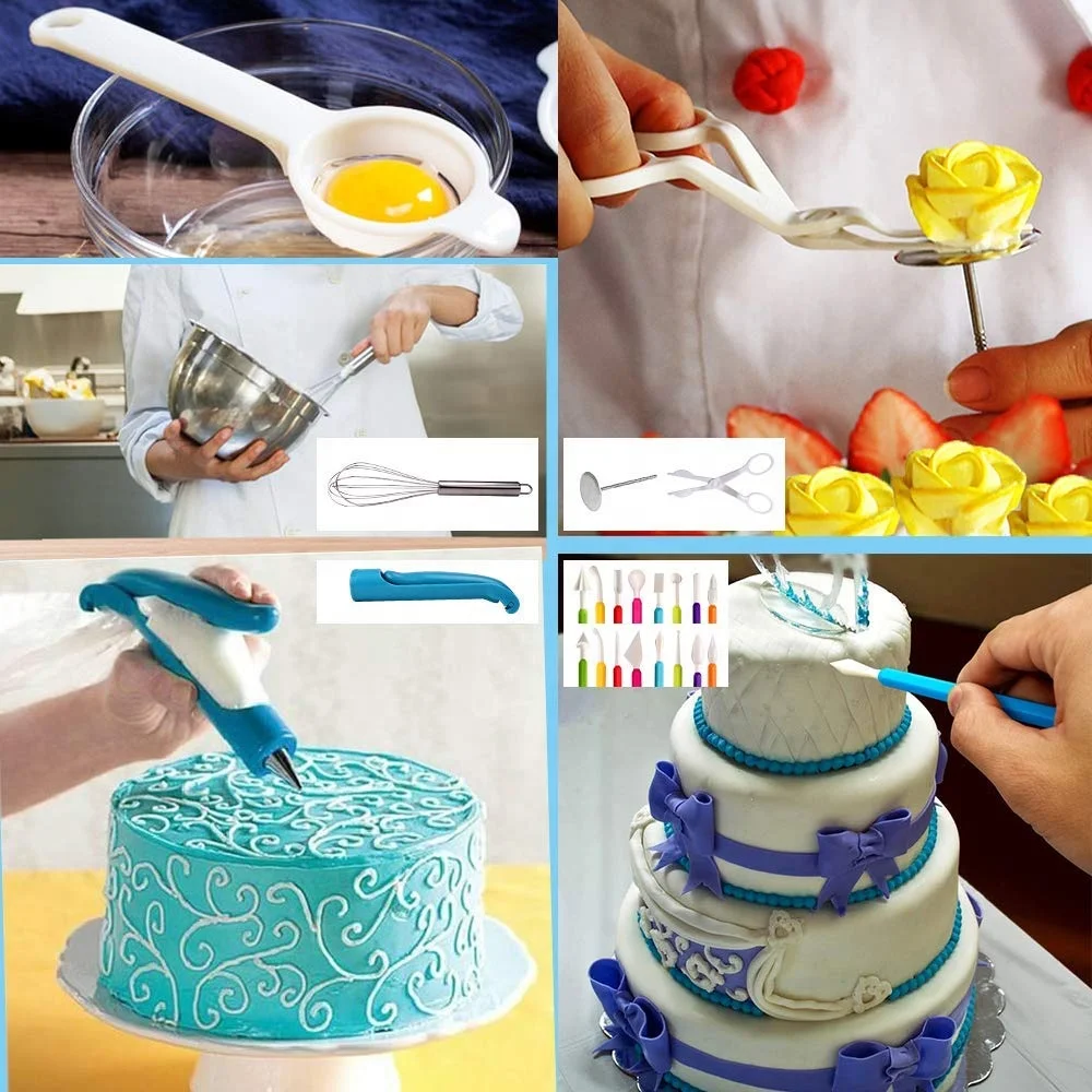 
NEW 2020 Amazon Hot Sale Cake Decorating Supplies Baking Tools Kit Piping Tips Toppers Fondant 282 PCS Cake Decorating Tools Set 