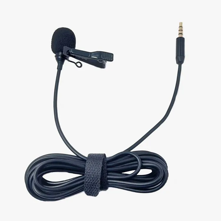 

wholesale price Portable  Wired Mike Live Broadcast Mic Condenser Lavalier Lapel Clip Microphone support for3.5mm collar mic, Black