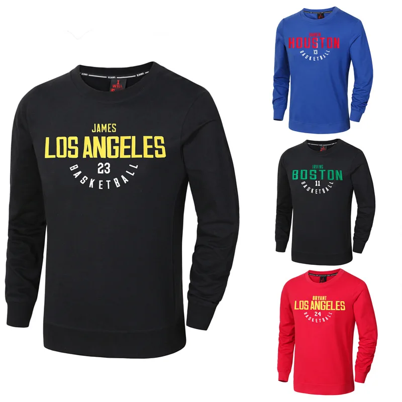

Wholesale Customized Basketball Long-Sleeved Hoodie Sweater Men Durant Cotton Plus Size Training Crew Neck Sweater Sweatshirt, Customized color