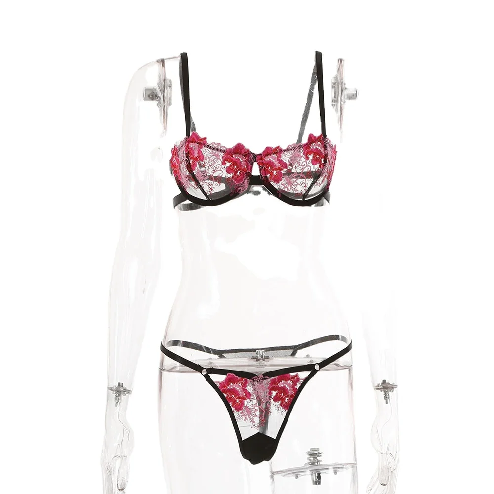 

2021 wholesale Europe and the United States new sexy underwear lace underwear bra set