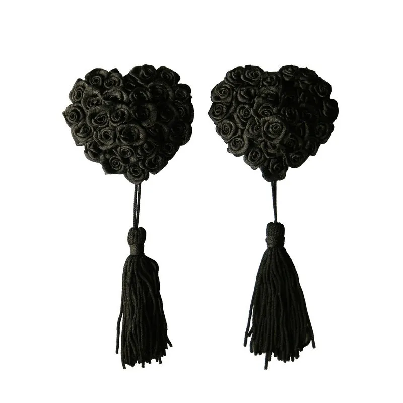 

Reusable Heart Style Sequin Sexy Women Nipple Sticker Pasties Covers Pads, Black,red,purpel