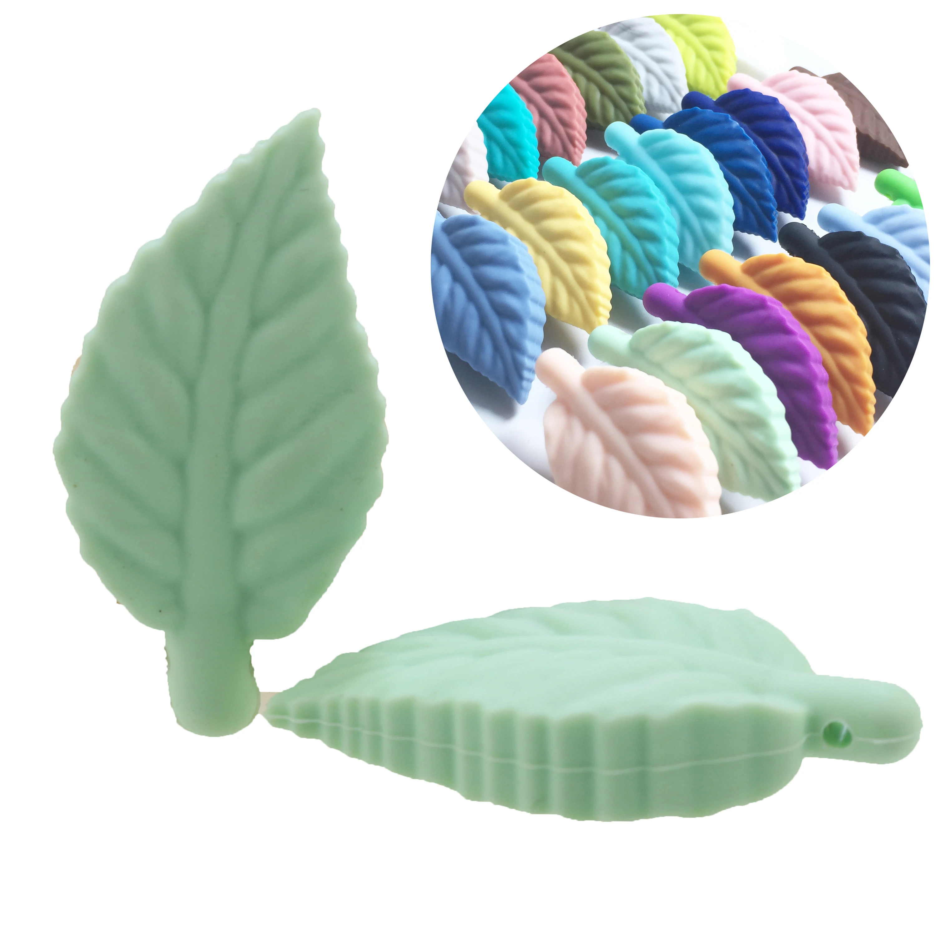 

Baby Silicone beads Wholesales Baby Chewing Silicone Loose Beads Leaves Silicone BPA free Beads