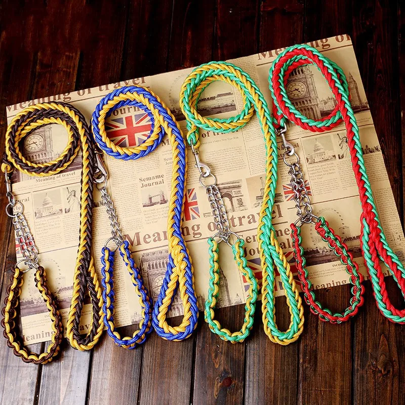 

26 Colors Available Rope Cotton Dog Leash and Collar Matching Sets Pets Wholesale Leash