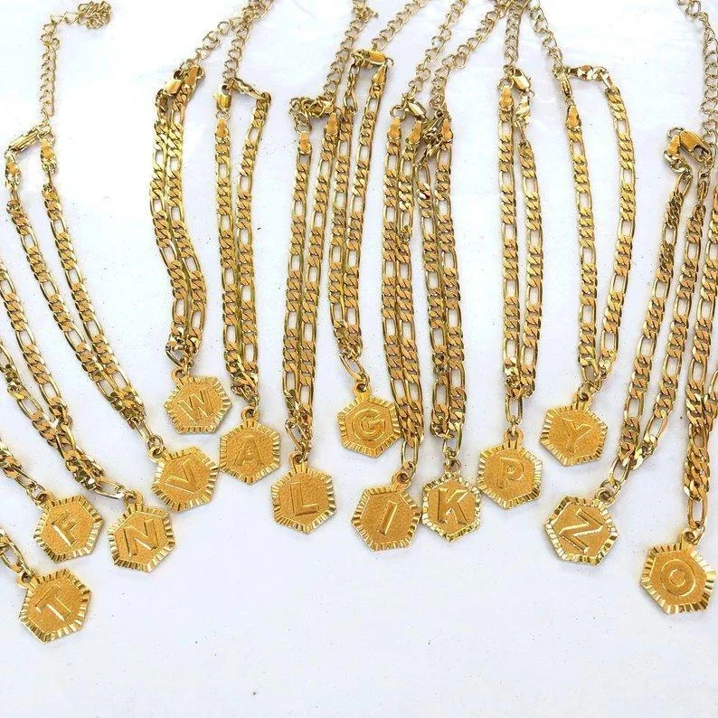 

Custom 18k Gold Plated Anklets Womens Girls Letter Anklets Foot Jewelry